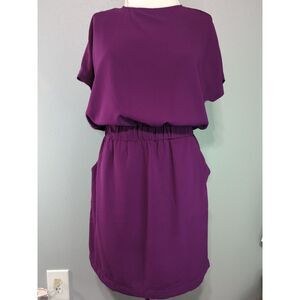 Caramela Ladies Purple Lined Mini Dress With Pockets Size Small